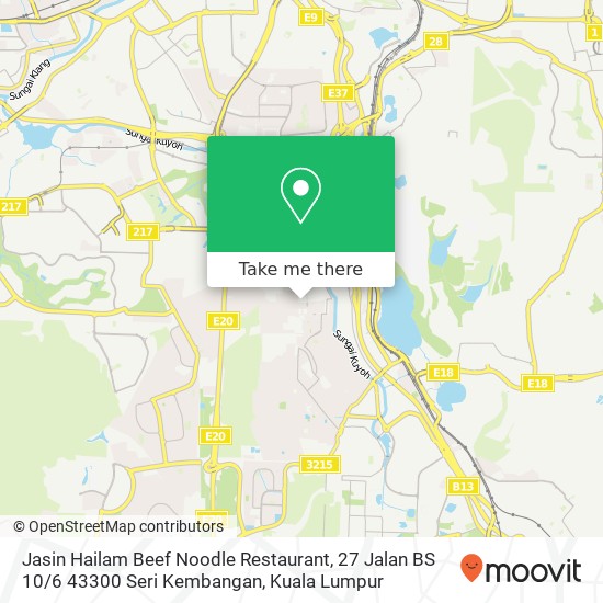 Jasin Hailam Beef Noodle Restaurant, 27 Jalan BS 10 / 6 43300 Seri Kembangan map