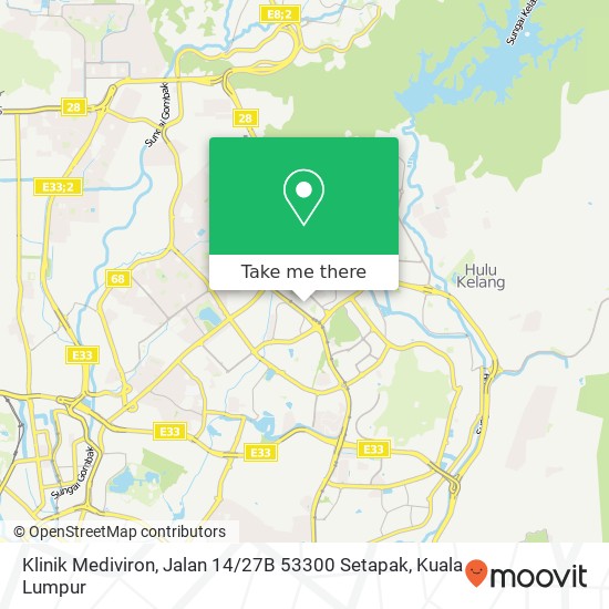 Klinik Mediviron, Jalan 14 / 27B 53300 Setapak map