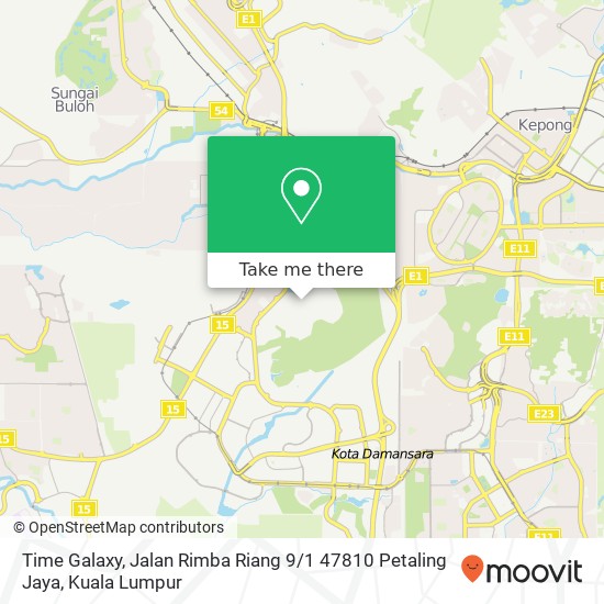 Time Galaxy, Jalan Rimba Riang 9 / 1 47810 Petaling Jaya map