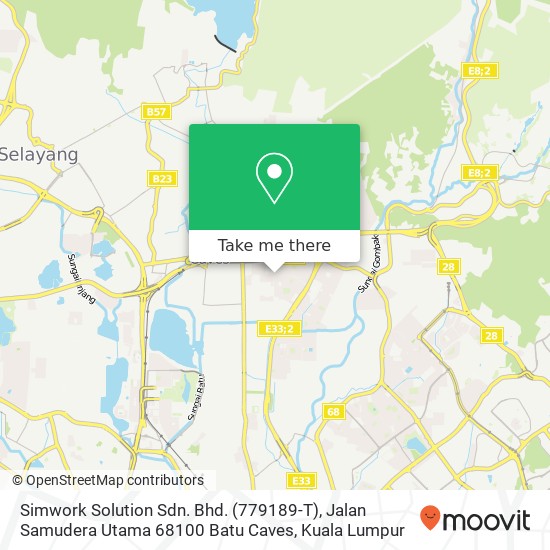 Peta Simwork Solution Sdn. Bhd. (779189-T), Jalan Samudera Utama 68100 Batu Caves