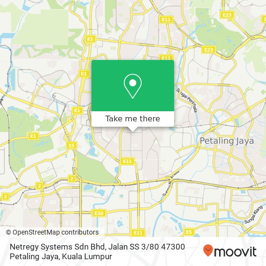 Peta Netregy Systems Sdn Bhd, Jalan SS 3 / 80 47300 Petaling Jaya