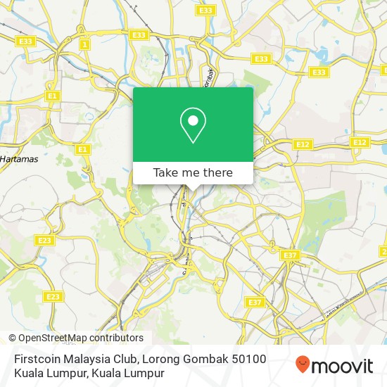 Peta Firstcoin Malaysia Club, Lorong Gombak 50100 Kuala Lumpur