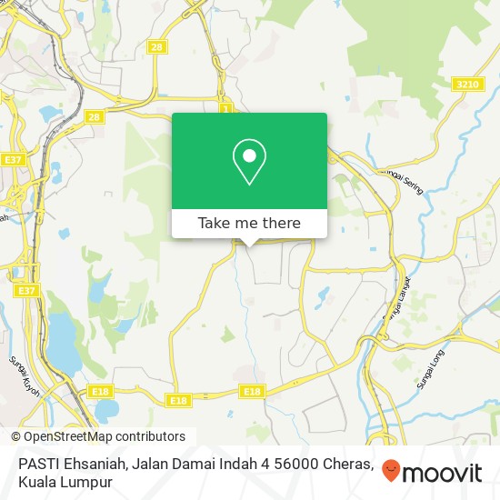 Peta PASTI Ehsaniah, Jalan Damai Indah 4 56000 Cheras