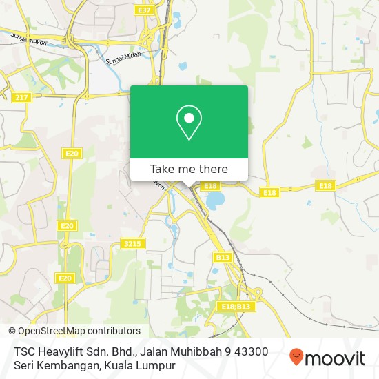 TSC Heavylift Sdn. Bhd., Jalan Muhibbah 9 43300 Seri Kembangan map