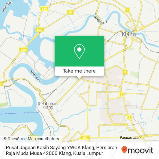 Pusat Jagaan Kasih Sayang YWCA Klang, Persiaran Raja Muda Musa 42000 Klang map