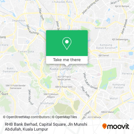 Peta RHB Bank Berhad, Capital Square, Jln Munshi Abdullah