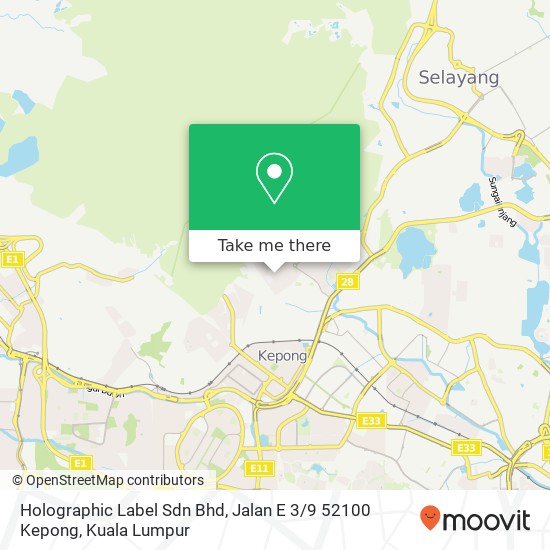 Holographic Label Sdn Bhd, Jalan E 3 / 9 52100 Kepong map