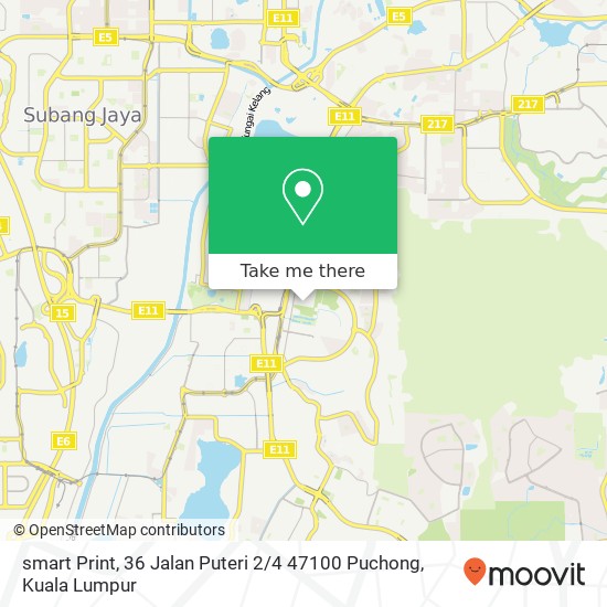 Peta smart Print, 36 Jalan Puteri 2 / 4 47100 Puchong