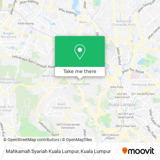Peta Mahkamah Syariah Kuala Lumpur