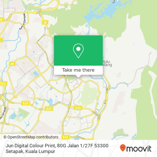 Jun Digital Colour Print, 80G Jalan 1 / 27F 53300 Setapak map