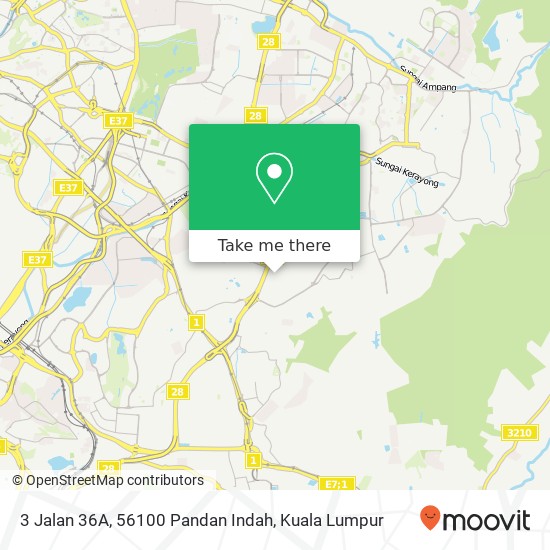 Peta 3 Jalan 36A, 56100 Pandan Indah