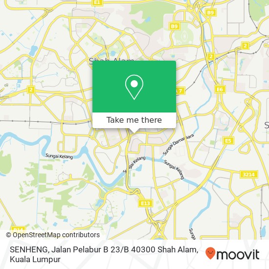 Peta SENHENG, Jalan Pelabur B 23 / B 40300 Shah Alam