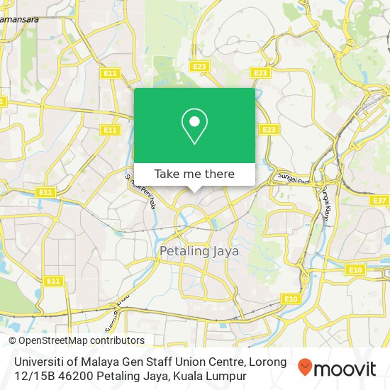 Universiti of Malaya Gen Staff Union Centre, Lorong 12 / 15B 46200 Petaling Jaya map