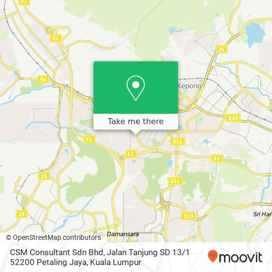 CSM Consultant Sdn Bhd, Jalan Tanjung SD 13 / 1 52200 Petaling Jaya map