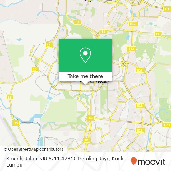 Smash, Jalan PJU 5 / 11 47810 Petaling Jaya map