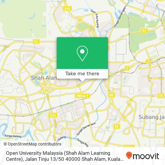 Open University Malaysia (Shah Alam Learning Centre), Jalan Tinju 13 / 50 40000 Shah Alam map