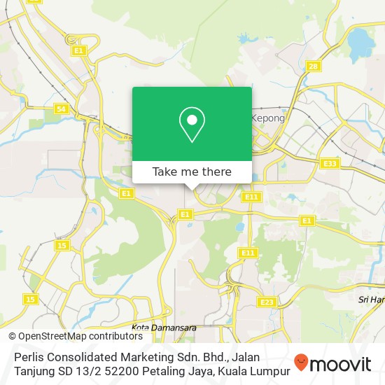 Perlis Consolidated Marketing Sdn. Bhd., Jalan Tanjung SD 13 / 2 52200 Petaling Jaya map