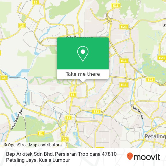 Bep Arkitek Sdn Bhd, Persiaran Tropicana 47810 Petaling Jaya map
