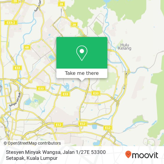 Peta Stesyen Minyak Wangsa, Jalan 1 / 27E 53300 Setapak