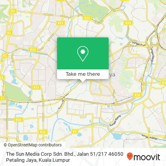 The Sun Media Corp Sdn. Bhd., Jalan 51 / 217 46050 Petaling Jaya map