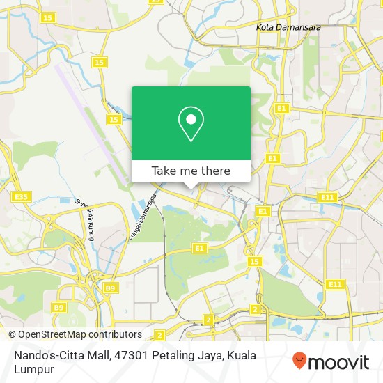 Peta Nando's-Citta Mall, 47301 Petaling Jaya