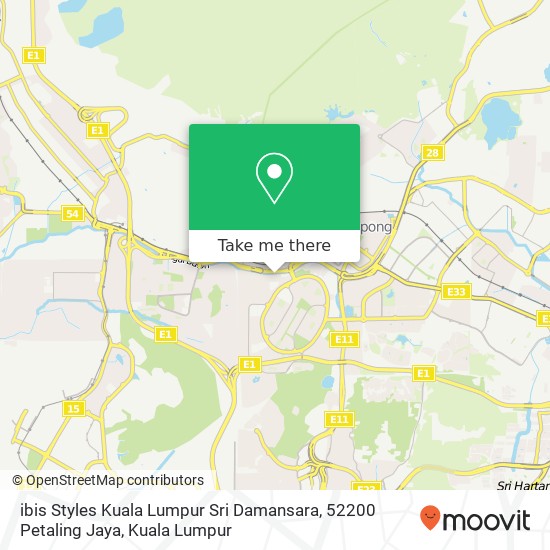 ibis Styles Kuala Lumpur Sri Damansara, 52200 Petaling Jaya map