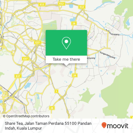 Peta Share Tea, Jalan Taman Perdana 55100 Pandan Indah