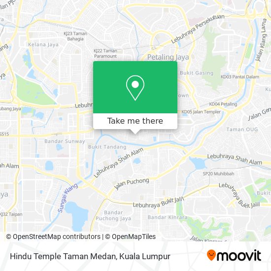 Hindu Temple Taman Medan map