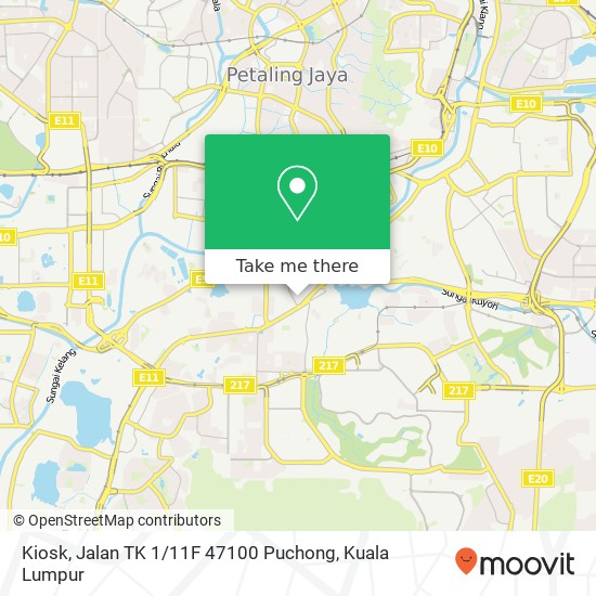Peta Kiosk, Jalan TK 1 / 11F 47100 Puchong