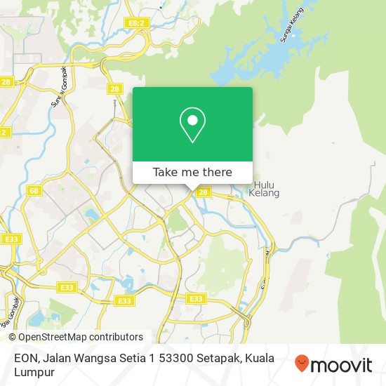 Peta EON, Jalan Wangsa Setia 1 53300 Setapak