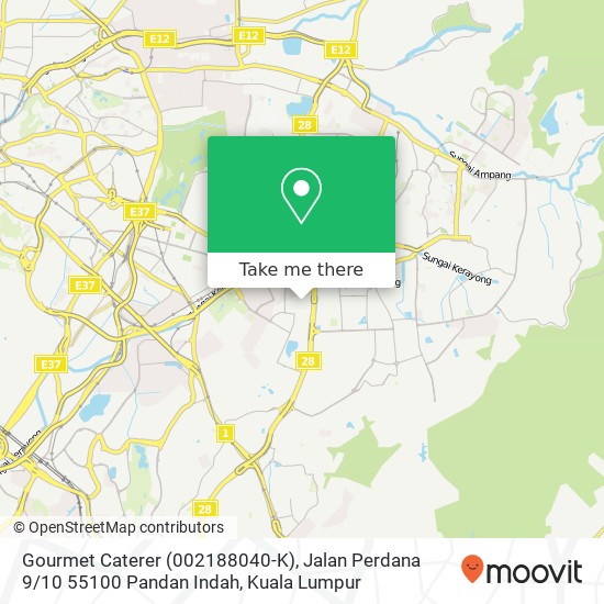 Peta Gourmet Caterer (002188040-K), Jalan Perdana 9 / 10 55100 Pandan Indah