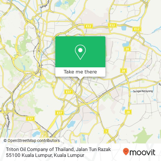 Peta Triton Oil Company of Thailand, Jalan Tun Razak 55100 Kuala Lumpur