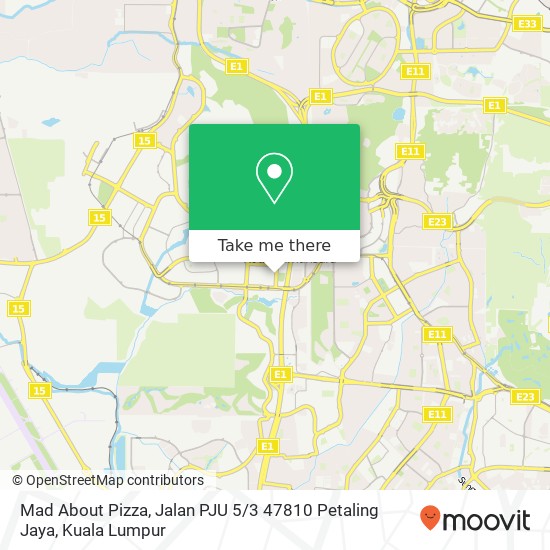 Mad About Pizza, Jalan PJU 5 / 3 47810 Petaling Jaya map