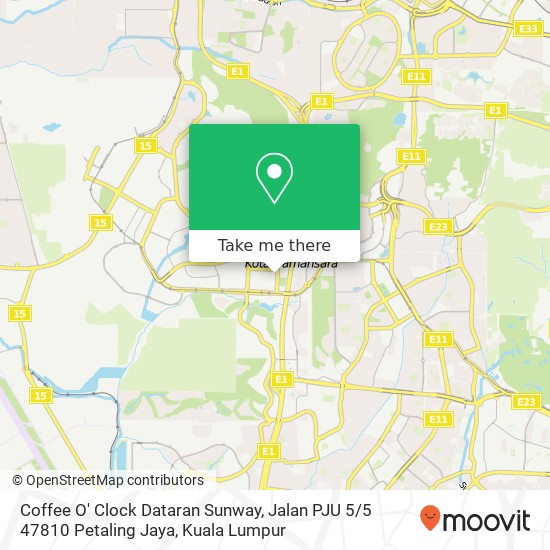 Coffee O' Clock Dataran Sunway, Jalan PJU 5 / 5 47810 Petaling Jaya map