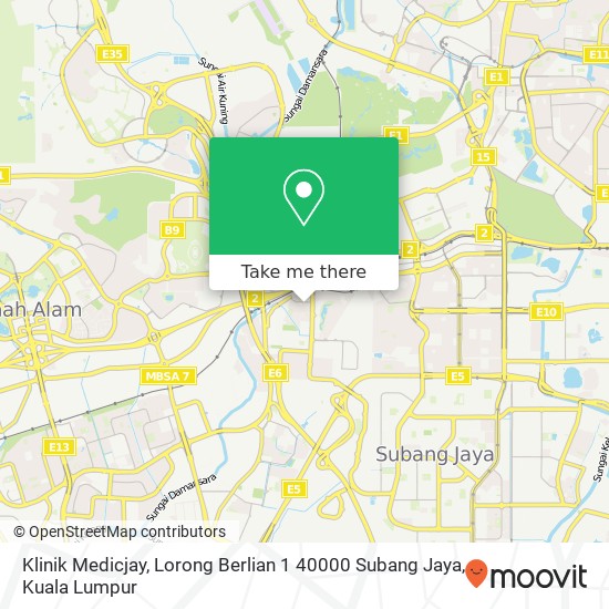 Peta Klinik Medicjay, Lorong Berlian 1 40000 Subang Jaya