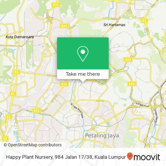 Peta Happy Plant Nursery, 984 Jalan 17 / 38