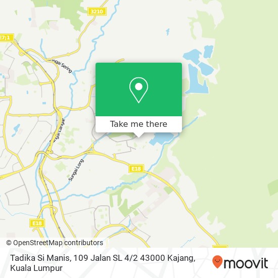 Peta Tadika Si Manis, 109 Jalan SL 4 / 2 43000 Kajang