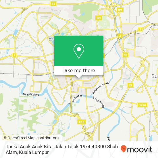 Peta Taska Anak Anak Kita, Jalan Tajak 19 / 4 40300 Shah Alam