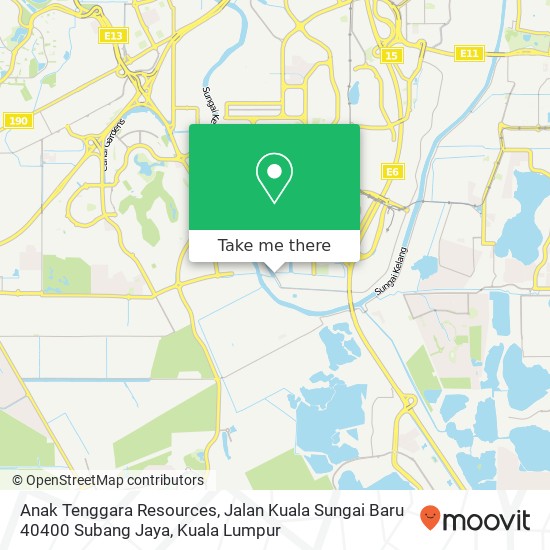 Anak Tenggara Resources, Jalan Kuala Sungai Baru 40400 Subang Jaya map