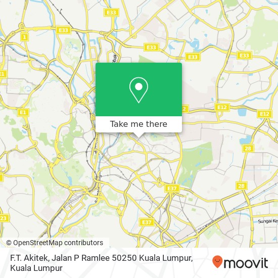 F.T. Akitek, Jalan P Ramlee 50250 Kuala Lumpur map