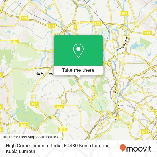High Commission of India, 50480 Kuala Lumpur map