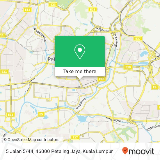 Peta 5 Jalan 5 / 44, 46000 Petaling Jaya