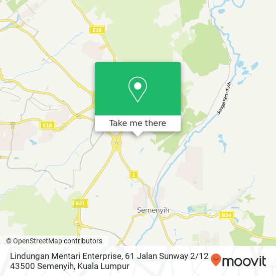 Peta Lindungan Mentari Enterprise, 61 Jalan Sunway 2 / 12 43500 Semenyih