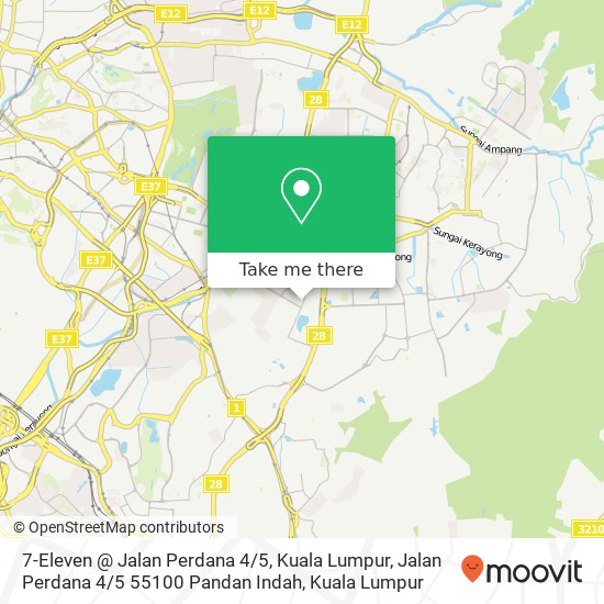 7-Eleven @ Jalan Perdana 4 / 5, Kuala Lumpur, Jalan Perdana 4 / 5 55100 Pandan Indah map