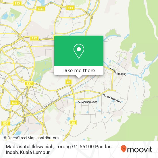 Peta Madrasatul Ikhwaniah, Lorong G1 55100 Pandan Indah