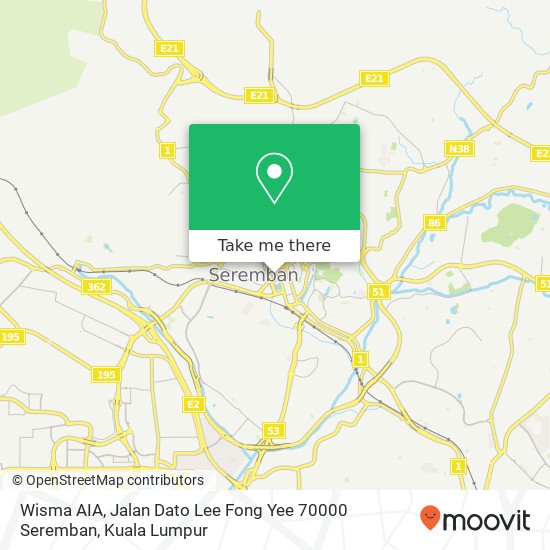 Wisma AIA, Jalan Dato Lee Fong Yee 70000 Seremban map