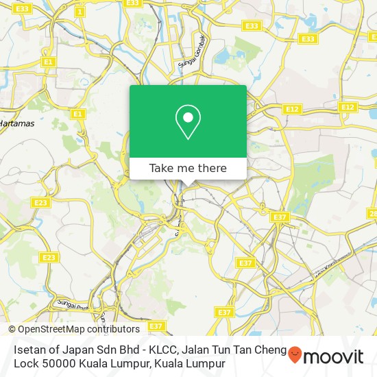 Isetan of Japan Sdn Bhd - KLCC, Jalan Tun Tan Cheng Lock 50000 Kuala Lumpur map