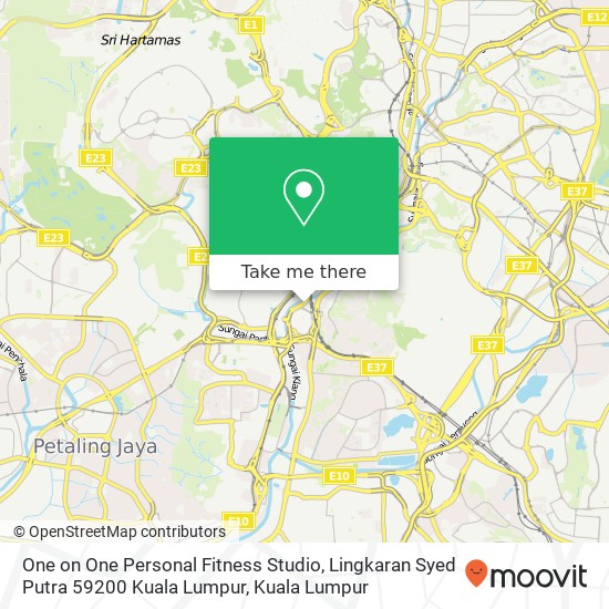 Peta One on One Personal Fitness Studio, Lingkaran Syed Putra 59200 Kuala Lumpur