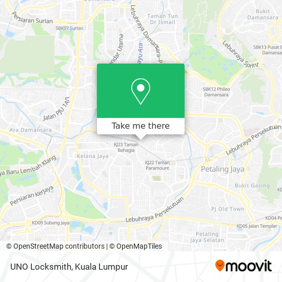 UNO Locksmith map