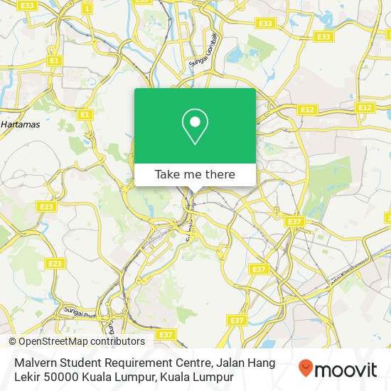 Peta Malvern Student Requirement Centre, Jalan Hang Lekir 50000 Kuala Lumpur